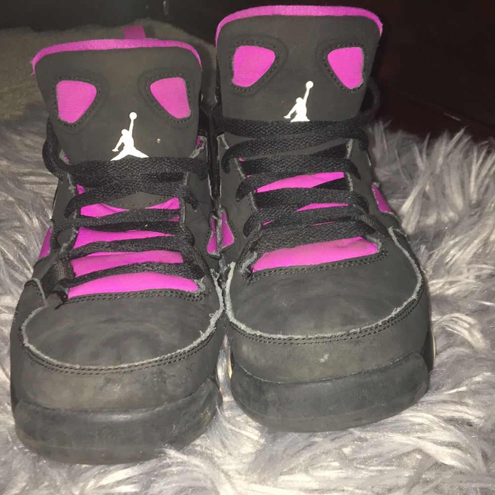 Black and purple Jordan’s